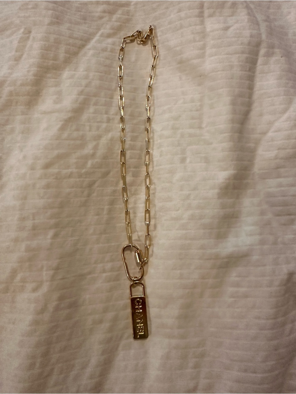 Chanel repurposed zipper pull necklace